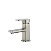 STYLISH International STYLISH™ ALIX Single Handle Bathroom Faucet for Single Hole Brass Basin Mixer Tap, Brushed Nickel Finish, Faucet Height: 6''