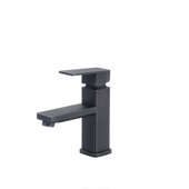 STYLISH International STYLISH™ ALIX Single Handle Bathroom Faucet for Single Hole Brass Basin Mixer Tap, Matte Black Finish, Faucet Height: 6''