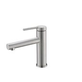  STYLISH Single Handle Modern Bathroom Basin Sink Faucet in Brushed Stainless Steel, Spout Height: 3-7/8'', Spout Reach: 4-7/8''