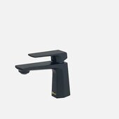  STYLISH Single Handle Bathroom Faucet for Single Hole Brass Basin Mixer Tap, Matte Black Finish B-111N, Spout Height: 4-1/16'', Spout Reach: 5-1/16''