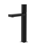  STYLISH Single Handle Bathroom Vessel Sink Faucet in Matte Black with Chrome Accents, Spout Height: 9-1/4'', Spout Reach: 7-1/2''