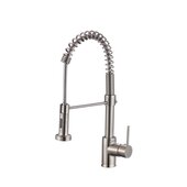STYLISH International STYLISH™ MILANO Single Handle Pull Down, Dual Mode, Lead Free Kitchen Sink Faucet In Brushed Nickel Finish, Faucet Height: 17-1/2''
