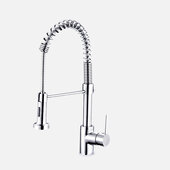  STYLISH™ Kitchen Sink Faucet Single Handle Pull Down Dual Mode Lead Free In Polished Chrome, Faucet Height: 17-1/2''