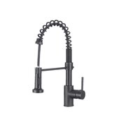 STYLISH International STYLISH™ MILANO Single Handle Pull Down, Dual Mode, Lead Free Kitchen Sink Faucet In Matte Black, Faucet Height: 17-1/2''