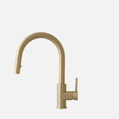 STYLISH International STYLISH™ MODENA Single Handle, Pull Down, Dual Mode Stainless Steel Kitchen Sink Faucet In Brushed Gold, Faucet Height: 14''