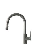 STYLISH International STYLISH™ MODENA Single Handle, Pull Down, Dual Mode Stainless Steel Kitchen Sink Faucet In Gun Metal, Faucet Height: 14''
