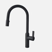  STYLISH Kitchen Sink Faucet Single Handle Pull Down Dual Mode in Stainless Steel Matte Black, Spout Height: 10-1/8'', Spout Reach: 8-5/8''