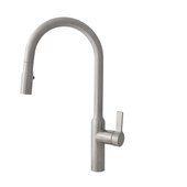  STYLISH Kitchen Sink Faucet Single Handle Pull Down Dual Mode in Stainless Steel Brushed, Spout Height: 9-3/16'', Spout Reach: 8-5/8''