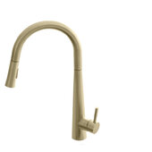  Kitchen Sink Faucet Single Handle Pull Down Dual Mode Stainless Steel Brushed Gold Finish by�Stylish� K-135G, Spout Height: 9-1/4'', Spout Reach: 8-5/8''