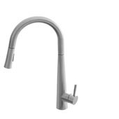  STYLISH Kitchen Sink Faucet Single Handle Pull Down Dual Mode Stainless Steel Brushed, Spout Height: 9-1/4'', Spout Reach: 8-5/8''