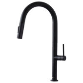 STYLISH International STYLISH™ Single Handle Pull Down, Dual Mode, Kitchen Sink Faucet In Lead Free Matte Black, Spout Height: 9'', Faucet Height: 17-1/4''