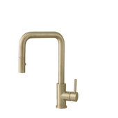  STYLISH Kitchen Sink Faucet Single Handle Pull Down Dual Mode in Stainless Steel Brushed Gold, Spout Height: 7-7/8''; Spout Reach: 8-1/2''
