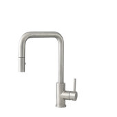  STYLISH Kitchen Sink Faucet Single Handle Pull Down Dual Mode in Stainless Steel Finish, Spout Height: 7-7/8''; Spout Reach: 8-1/2''