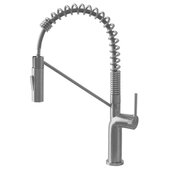  Tivoli Kitchen Sink Faucet Single Handle Pull Down Dual Mode in Stainless Steel Finish, Spout Height: 7-1/2''; Spout Reach: 8-1/4''