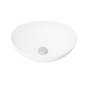 STYLISH International STYLISH™ 15'' W White Oval Vessel Bathroom Sink, 15-3/4'' W x 13-3/8'' D x 5-3/4'' H