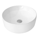  Posh 16'' Pure Glossy White Round Ceramic Vessel Bathroom Sink, 16'' Diameter x 5-1/2'' H