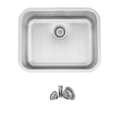 STYLISH International STYLISH™ 23'' W Single Bowl Undermount and Drop-in Stainless Steel Kitchen Sink with Included Strainer, 23-1/8'' W x 18'' D x 9'' H