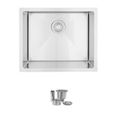  STYLISH 22 x 12'' Single Bowl Undermount and Drop-in Stainless Steel Laundry Sink, 22'' W x 18'' D x 12'' H