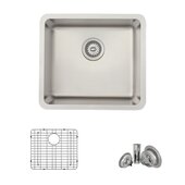 STYLISH International STYLISH™ 19'' W Single Bowl Undermount and Drop-in Stainless Steel Kitchen Sink with Included Sink Grid and Strainer, 19-3/4'' W x 17-3/4'' D x 8'' H