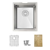  STYLISH™ 15'' Workstation Single Bowl Undermount 16 Gauge Stainless Steel Kitchen Sink with Included Grid, Strainer and Cutting Board, 15'' W x 19'' D x 10'' H