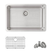  Olite 27'' W Dual Mount Single Bowl Kitchen Sink, 18-Gauge Stainless Steel with Standard Strainer and Bottom Grid