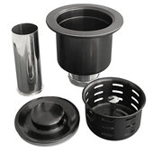  4-1/2'' Diameter Pearl Black Stainless Steel Kitchen Sink Extra Deep Strainer with Removable Basket, Strainer Assembly