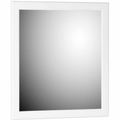  30'' Framed Mirror with Rounded Edge in Satin White, 29-1/2''W x 3/4''D x 32''H