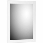  24'' Framed Mirror with Rounded Edge in Satin White, 23-1/2''W x 3/4''D x 32''H