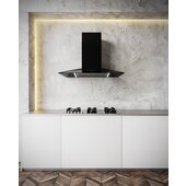  SUT978 36'' W Wall Mounted Range Hood in Stainless Black with LED Touch Controls,