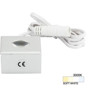  illumaLED™ Mini Square Series LED Brushed Aluminum Puck Light, Soft White 3000K, 1-1/4'' W x 1-1/4'' D x 7/8'' H