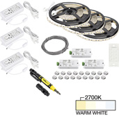  illumaLED™ Vivid Series 49' Tape Light Quattro Wireless Contractor Kit, 3-Zone, 3-Area, High Light Output, Warm White 2700K, (3) Rolls 197'' Length x 5/16''W x 1/16'' H