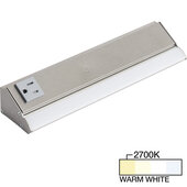  RM Series 10-1/2'' Length 300 Lumen Remote Power Lighted Power Strip, Satin Nickel Finish, Grey Receptacle, 2700K Warm White