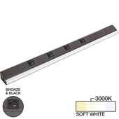  RM Series 30-1/2'' Length 1500 Lumen Remote Power Lighted Power Strip, Bronze Finish, Black Receptacles, 3000K Soft White