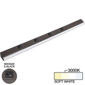  RM Series 36-1/2'' Length 1800 Lumen Remote Power Lighted Power Strip, Bronze Finish, Black Receptacles, 3000K Soft White