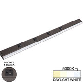  RM Series 36-1/2'' Length 1800 Lumen Remote Power Lighted Power Strip, Bronze Finish, Black Receptacles, 5000K Daylight White