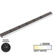  RM Series 42-1/2'' Length 2100 Lumen Remote Power Lighted Power Strip, Black Finish, Black Receptacles, 3000K Soft White