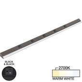  RM Series 48-1/2'' Length 2400 Lumen Remote Power Lighted Power Strip, Black Finish, Black Receptacles, 2700K Warm White