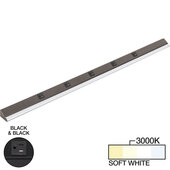  RM Series 48-1/2'' Length 2400 Lumen Remote Power Lighted Power Strip, Black Finish, Black Receptacles, 3000K Soft White