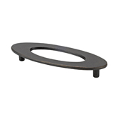  Italian Designs Collection Oval Pull with Hole in Dark Bronze, 4-3/4''W x 3/4''D x 1-3/4''H (CTC 3-3/4'')