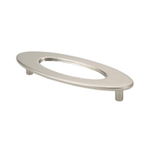  Italian Designs Collection Oval Pull with Hole in Satin Nickel, 4-3/4''W x 3/4''D x 1-3/4''H (CTC 3-3/4'')
