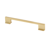  Italian Designs Collection Thin Square Cabinet Pull Handle in Matte Brass, 6-5/8''W x 1''D x 3/8''H