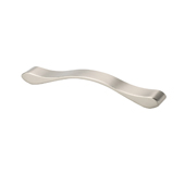  Italian Designs Collection Wave Pull in Polished Satin Nickel, 9-1/4'' x 1-1/4''D x 1''H (CTC 7-9/16'')