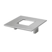  Italian Designs Collection Square Pull with Hole in Polished Satin Nickel, 3-1/2''W x 1''D x 2-1/2''H (CTC 2-1/2'')