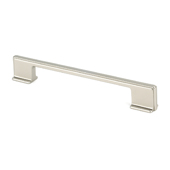  Italian Designs Collection Thin Square Cabinet Pull Handle in Satin Nickel, 6-5/8''W x 1''D x 3/8''H (CTC 5'' or 6-5/16'')