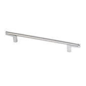  Italian Designs Collection Thin Round Bar Cabinet Pull Handle in Bright Chrome, 8-1/2''W x 1-1/8''D x 1/4''H (CTC 6-5/16'')