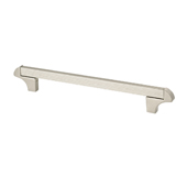  Italian Designs Collection Square Transitional Cabinet Pull in Satin Nickel, 8-1/4'' x 1-1/2''D x 1/8''H (CTC 6-5/16'')