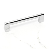  Contemporary Collection Flat Edge Pull in Bright Chrome, 8-1/4''W x 1-3/8''D x 7/16''H (CTC 5'')