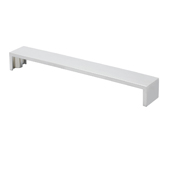  Contemporary Collection Broad Flat Bench Pull in Bright Chrome, 6-11/16''W x 1-3/16'' x 1-3/8''H (CTC 7-9/16'')