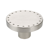  Contemporary Collection Spotted Edge Knob in Stainless Steel Look, 1-1/8'' Diameter x 1-1/8'' Height