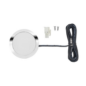  12VDC Slim Power Pockit LED Metal Light, Frosted, 3W, 3000K, Chrome, with 79'' Starter Lead & Surface Mount Ring